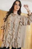Stevie Ruffle Blouse Camel